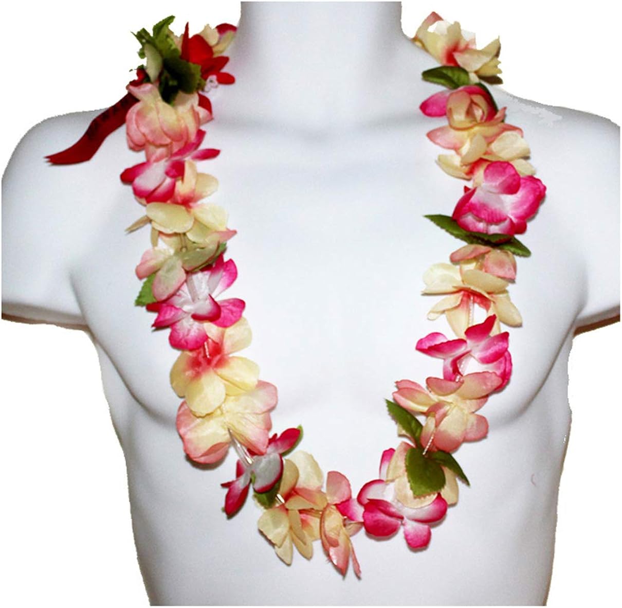 The Cherry Pink Hawaiian Artificial Flower Simple Leis