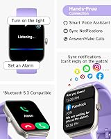 TOOBUR Smart Watch Women Alexa 1.95" Calls IP68 Fitness Tracker Heart Rate Sleep view 2