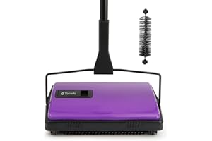 Yocada Carpet Sweeper Cleaner Manual Household Sweeper for Home Office Low&Undercoat Carpets Rugs Pet Hair Dust Scraps Paper Small Rubbish Cleaning with a Brush 48.03"