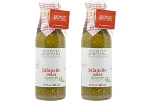 Patricia Quintana Jalapeño Salsa - Authentic Artisanal Mexican Ingredients - Perfect topping to your tacos, burritos, enchiladas or other favorite food (12 oz, 2 Bottles)