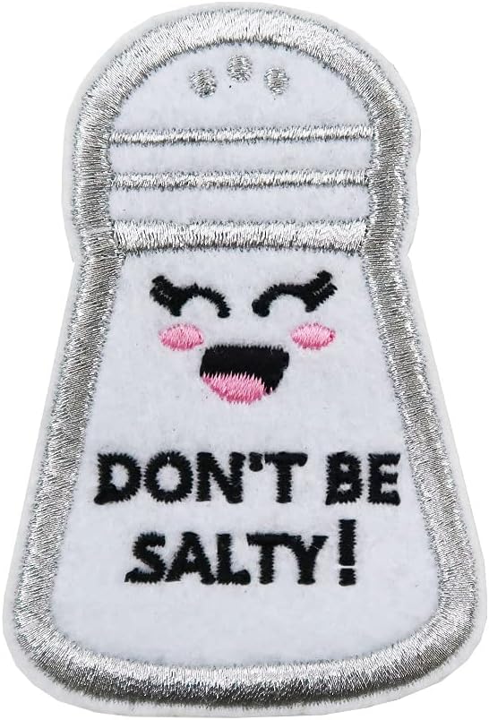 Mixed Media - Don't Be Salty Funny Meme Embroidered Iron On Patch