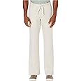 Perry Ellis Men's 100% Linen Drawstring Pants, Lightweight Breathable Fabric, Flat Front, Quarter Top Pockets, Regular Fit