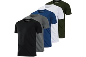 HovSiyla 1/5 Pack Running Shirts Men Sport Tops Dry Fit Gym Wicking Athletic T Shirts Breathable Cool Workout Shirts