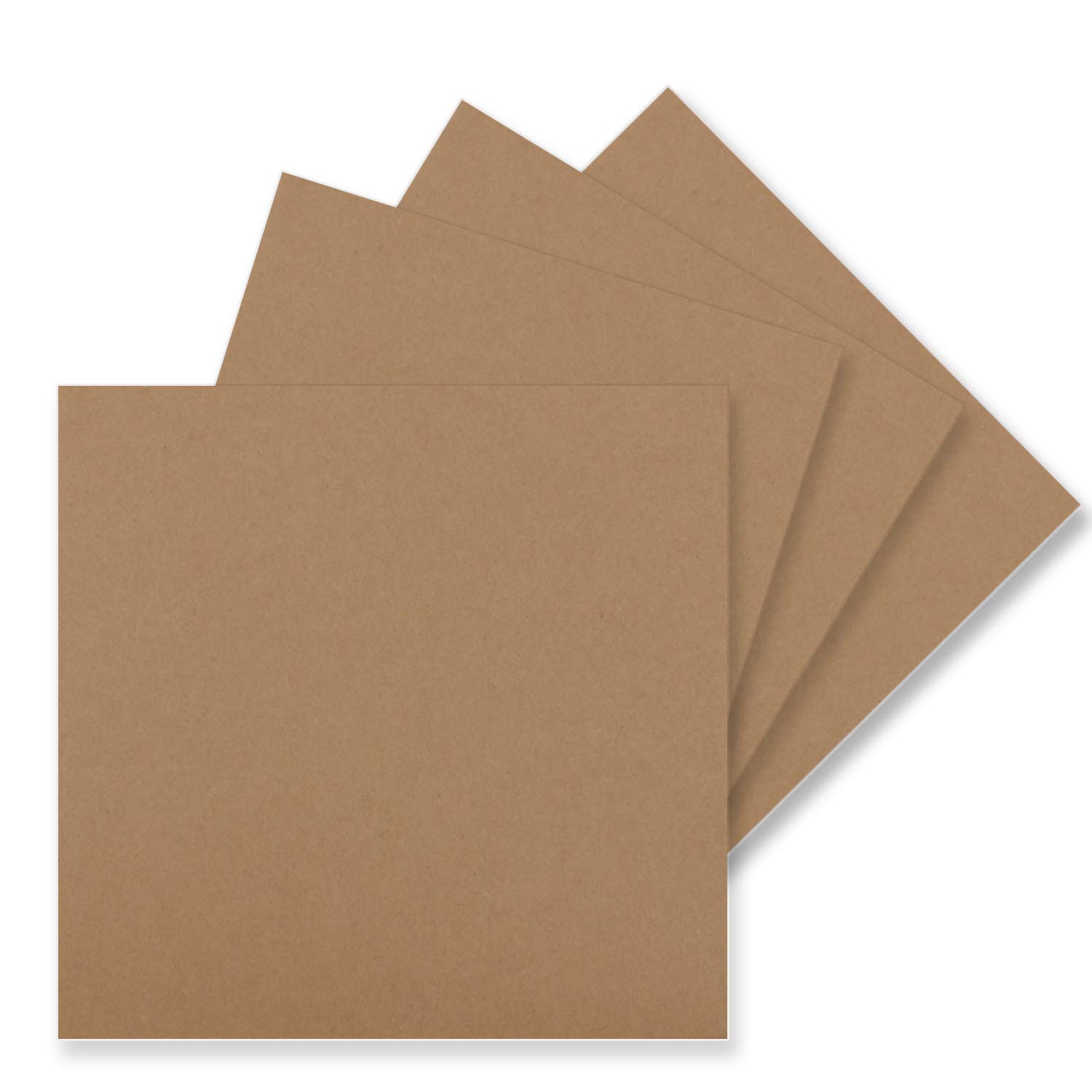 FarbenFroh by GUSTAV NEUSER 50 single cards square 15 x 15 cm in sand brown (kraft paper) 240 g/m² blank craft cards, postcards, craft cardboard in clay paper quality
