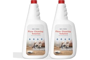 QKLYXEN 2 Bottle Floor Cleaning Solution Compatible with Roborock (Q5/Q7/Q8/Q10/S7/S8/Saros 10R/F25/Qrevo Series), Floor Cleaner Refill for All Robot Vacuums & Cordless Wet Dry Vacuum with Mopping