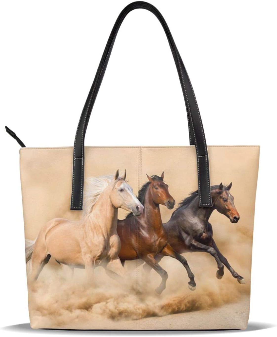 Tres caballos corriendo bolso de mano impreso bolso de hombro de