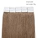 16 Inch Tape in Hair Extensions Remy Human Hair #06 Light Brown Long Straight Hair Seamless Skin Weft Invisible Double Sided Tape 20pc/pack 30g +10 Free Tape Bonds