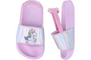 Otojaku Kids Flip Flops Sandals Toddler Boys Girls Sequin Slides Shower Beach Pool Shoes Slip on Summer Slippers with Back Strap