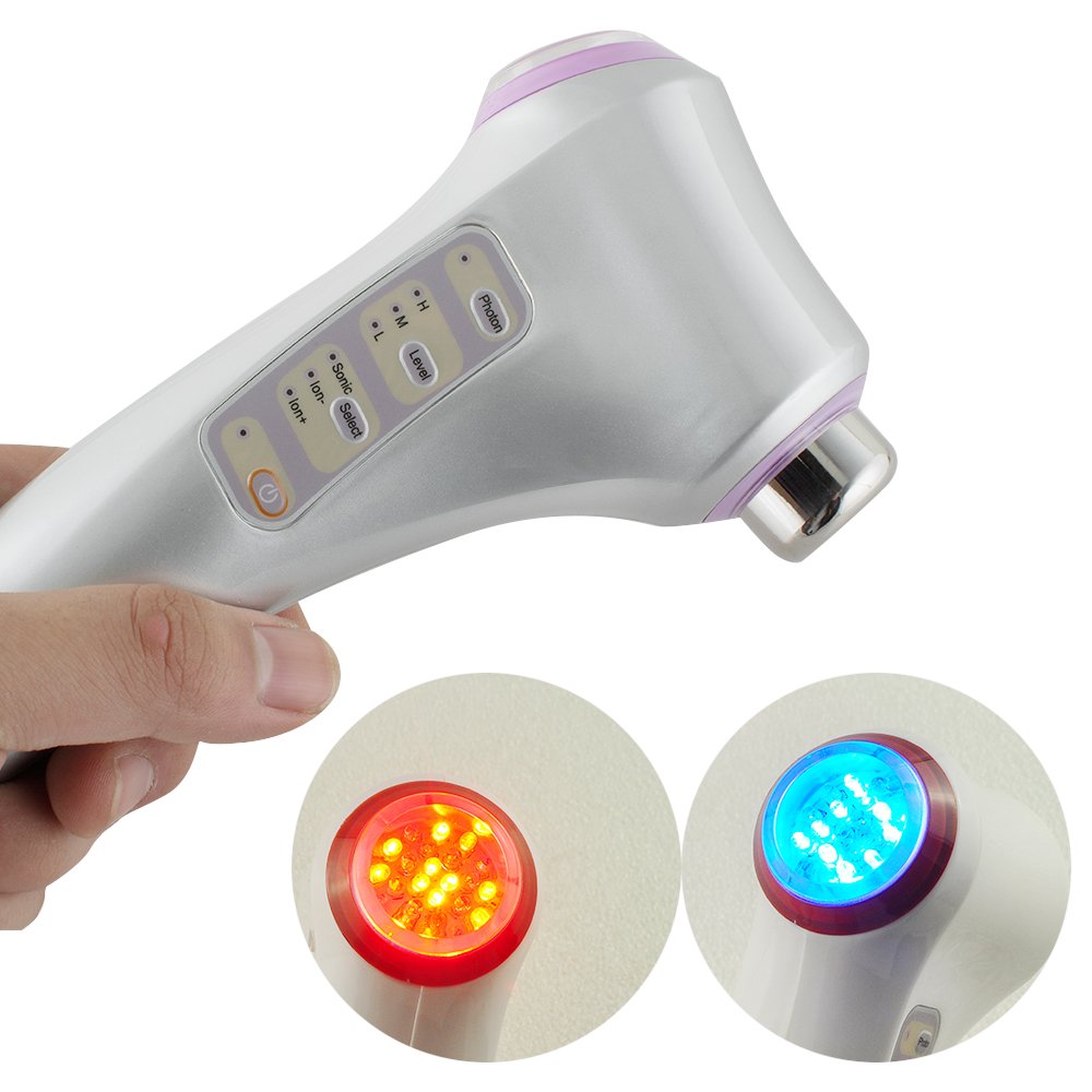 Careshine 3En1 Appareil Massage Face Reparation Efficace Electrique Portable Ultrason 3MHz Galvanic Ion Photon Photothérapie Soins de la Peau Multifonction Anti-rides - Meilleur Cadeau de la Saint-Valentin