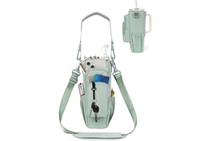 sportsnew Water Bottle Carrier Bag with Phone Pocket for Stanley Brumate era 30oz 40oz Accessories Insulated Water Bottle Holder Pouch with Strap Stanley Cup Sling Bag with Straw Cover for Crossbody