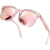 SIPHEW Polarized Sunglasses for Women/Men|Large Frame Sunglasses w UV400 Protection| Oversized Square S Mirrored Shade