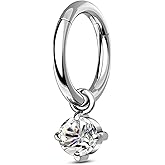COCHARM G23 Titanium Clicker Hoop Rook Piercing Jewelry 6mm 8mm 16G Surgical Steel Dangle Rook Earring for Women Dangling Daith Helix Piercing Ring Nickel Free