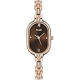 GOODLIYA Watches for Women Elegant Oval Waterproof Watch Gold Vintage Watch Adjustable Stainless Steel Bracelet Quartz Watch