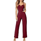 DAAWENXI Women's Casual Tank Top Sleeveless Jumpsuits Dressy Wide Leg Pants Rompers With Pockets