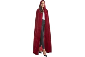 SZCXTOP Unisex Adults Halloween Costume Cape,Velvet Hooded Vampire Cloak for Women & Men,Fancy Dress Party Cosplay Robe