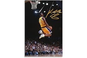 Generic kobe bryant Dunk Poster Basketball Legend Player Canvas Wall Art For Boys Bedroom Decoration Adult Basketball Fans Gifts Gym Deco unframe 12x18inch, black