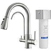 GIMILI 3 in 1 Kitchen Faucet with Under Sink Water Filter System, Reduces Lead, Chlorine, Bad Taste & Odor, Kitchen Sink Faucet with Drinking Water Faucet