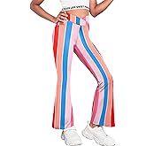 Zaclotre Girls Flare Leggings High Waisted V Crossover Casual Yoga Bell Bottoms with Pockets Pants for Kid
