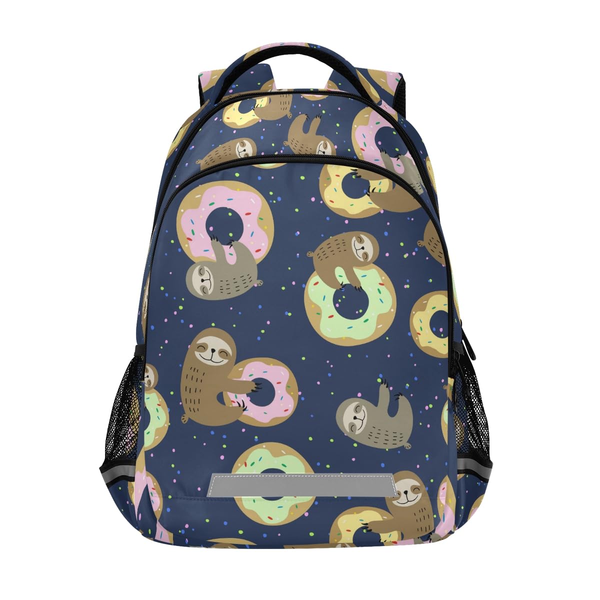 Cute Sloth with Sweet Donuts Backpacks for Girls Student Backpack Cute Travel Bag Bookbag for Kids Boys Casual Bag