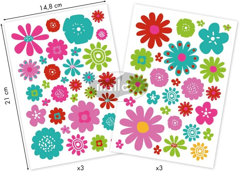 Maildor AE143C, STICKERS Decorate, 6 sheets 21x14,8 cm -FLOWERS (180 stickers) THEME, Children's Arts and Crafts Accessories - Image 3