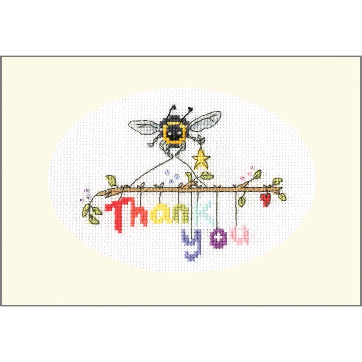 Bothy Threads Cross Stitch Greetings Card Kit - Bee-ing Thankful