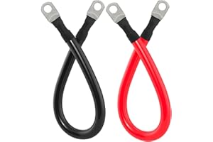 GOPAYIA 1/0 AWG Battery Cable 1/0AWG Gauge Battery Inverter Cables for Automotive Solar Marine Boat RV Car Motorcycle (1/0 AWG, 1FT, 3/8")