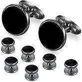 HONEY BEAR 8pcs set Cufflinks And Studs for Men French Shirts Tuxedo Wedding