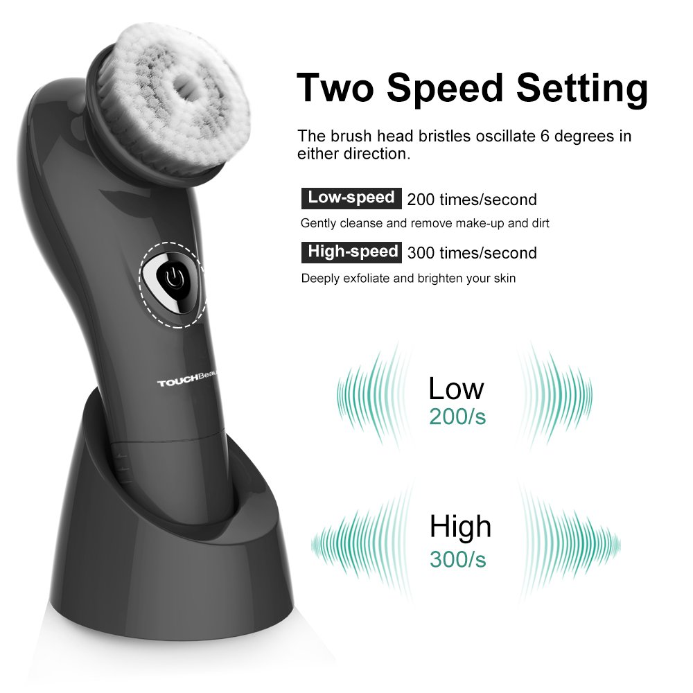 TOUCHBeauty Facial Cleansing Brush for Men with 6° Oscillating Cleansing Technology 2 Speed Setting Brush, Electric Facial Exfoliating Device Gary: Health & Personal Care
