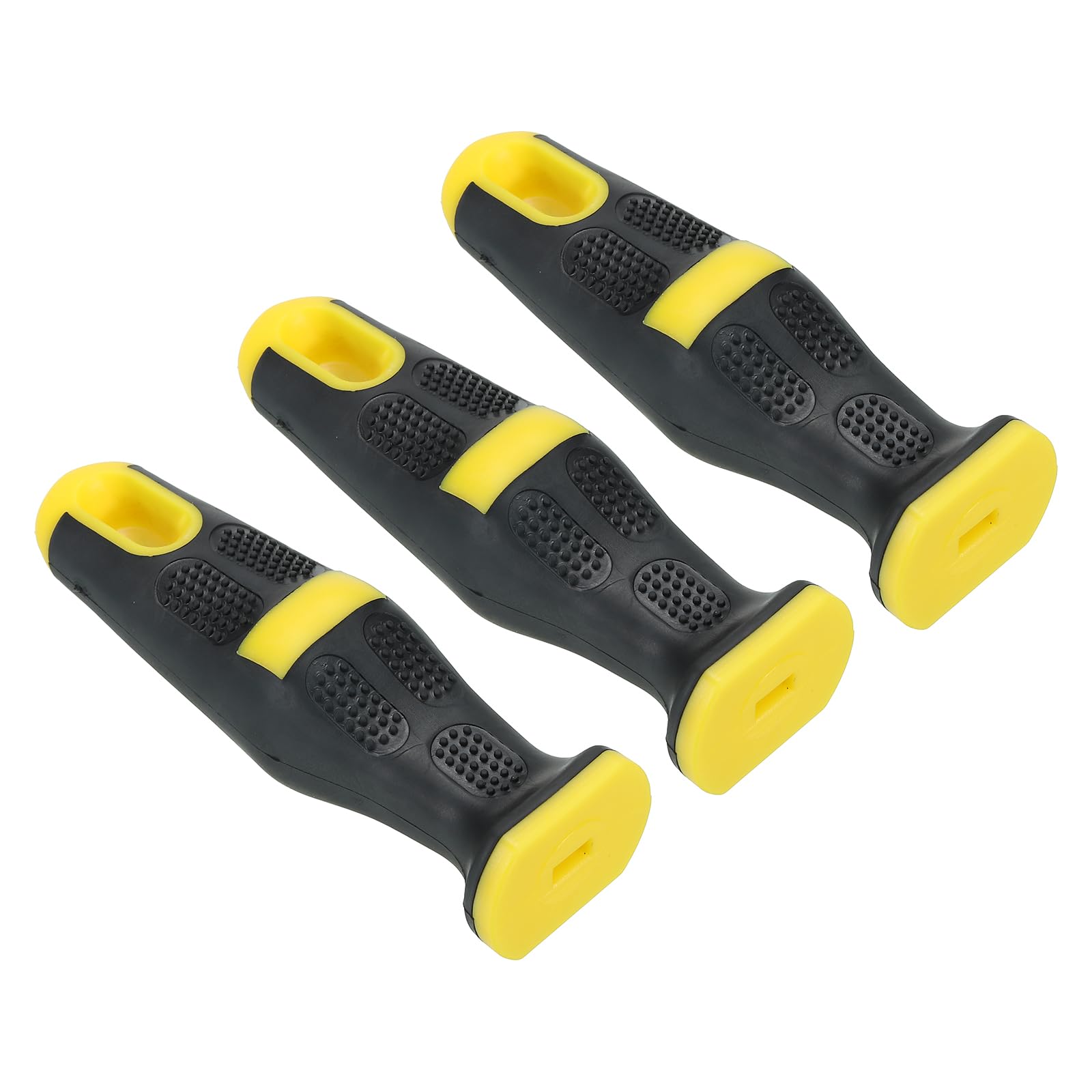 PATIKIL 4.5 Inch Plastic File Handle, 3 Pack File Cutting Tool File Handle Replacement Accessories for 0.31" x 0.16" File, Black Yellow