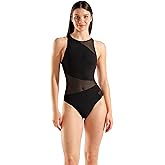 Arena Womens Feel Mesh Angle Vent Back One Piece Removable Cups Stretchy Lightweight Swimsuit