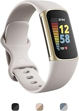 Fitbit Charge 5 Activity Tracker Lunar White Soft Gold Stainless Steel
