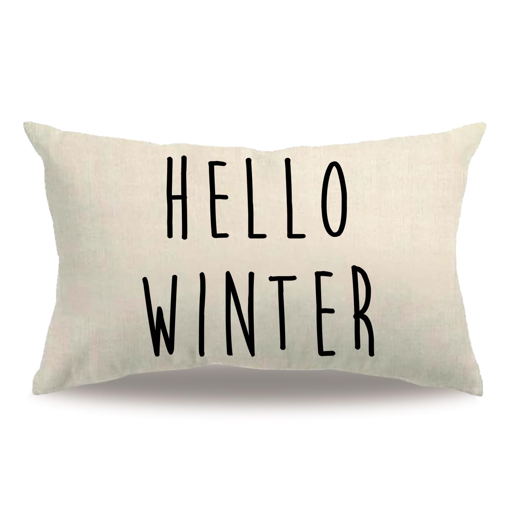 Photo 1 of 7COLORROOM Christmas Decor Throw Pillow Covers Black Christmas Hello Winter Rectangular/Waist Cushion Cover Farmhouse Winter Holiday Pillowcases 12" x 20",for Sofa Porch Patio(Black, 12" x 20")