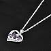 Sterling Silver Heart Necklace for Women Love Engraved Purple Cubic Zircon CZ Pendant Simulated Diamond Unique Valentine's Day Gifts For Her Anniversary Gifts for Her Gifts For Wife Girlfriend Girls