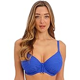 Fantasie Swim Women's, Beach Waves Underwire Gathered Full Cup Bikini Top, Ultramarine, 38DD