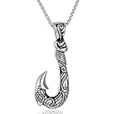 STEFWD Viking Vintage Fish Hook Cremation Jewelry For Ashes Stainless Steel Remembrance Necklace For Men Dad Memorial Pendant Keepsake