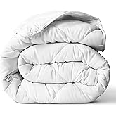 ViscoSoft All Seasons Twin/Twin XL Down Alternative Reversible Quilted Comforter - Breathable Premium Twin Extra Long Microfiber White Duvet Cover Insert