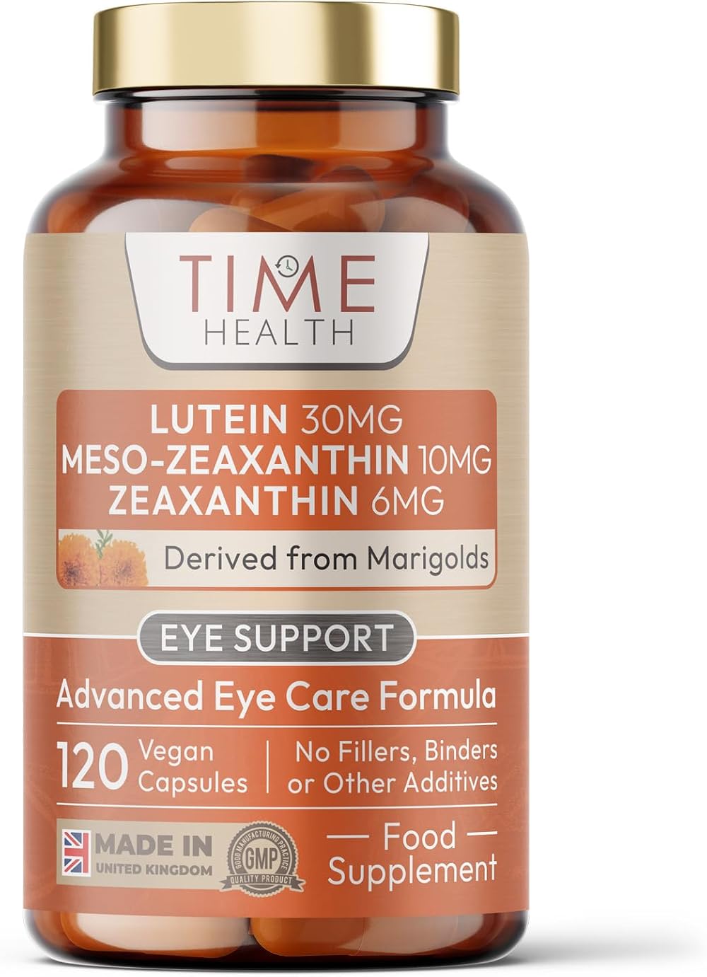 Time Health Lutein 30mg Meso-zeaxanthin 10mg Zeaxanthin 6mg 120 Caps