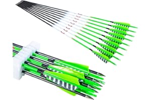 QunYing Traditional Archery Carbon Feather Arrows 300 340 400 500 600 Spine 31 Inch for Recurve Compound Bow Longbow Hunting Targets Arrow 12PCS