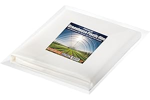 PROMORE 6Mil(0.15mm) Greenhouse Film,12' x25' Clear Greenhouse Plastic,UV Resistant Polyethylene Greenhouse Plastic Cover for Hoop House,Gardening,Farming,Agriculture,Four-Year Lifespan