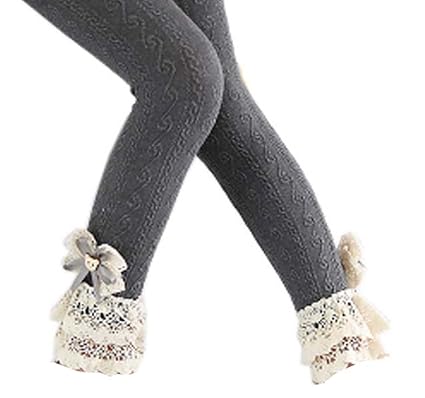 Black Temptation Trendy Mesh Cotton Lace Mädchen Strümpfe Mode Leggings Hosen für Frühjahr/Herbst, 05