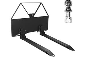 46 in Pin-on Pallet Forks Attachment, Universal Skid Steer Forks with Hitch Ball Hole for Tractors and Loaders