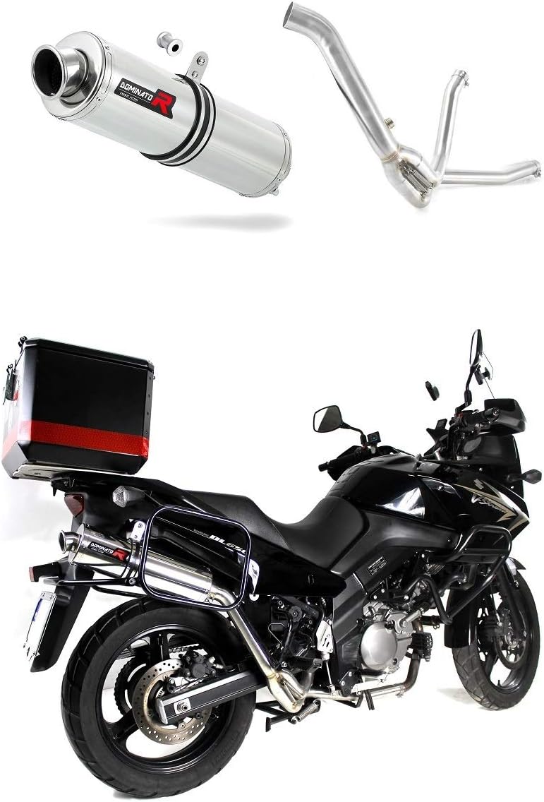 Exhaust silencer muffler Dominator ROUND compatible with DL 650 V-STROM XT 2015 + DB KILLER