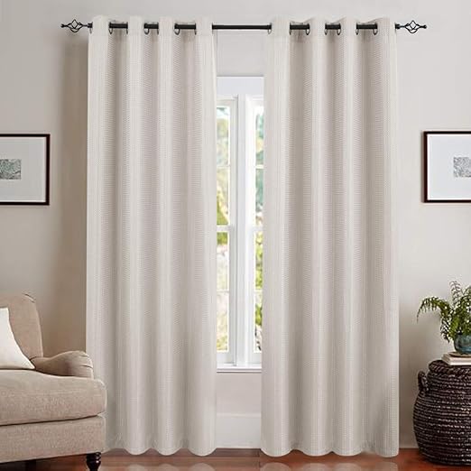 Amazon Com Lazzzy Oyster Window Curtain Panels For Kitchen Waffle