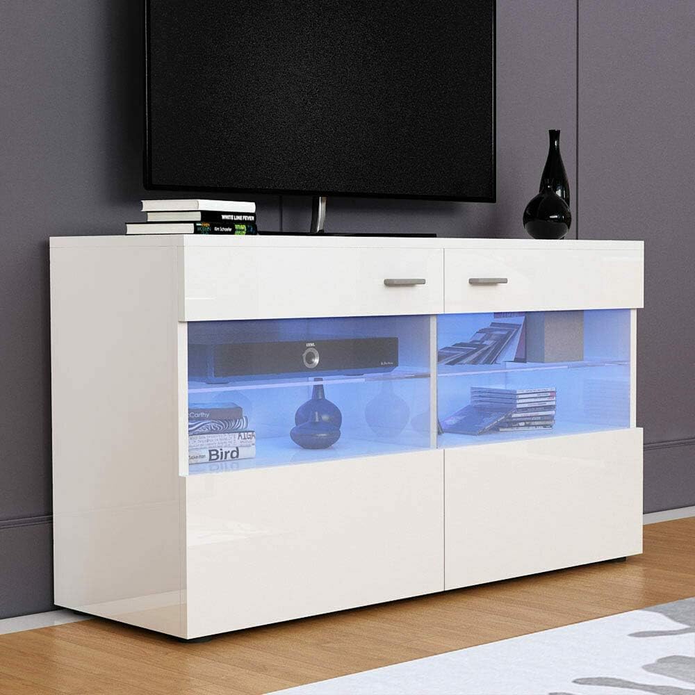 Apelila TV Stand Cabinet Unit Modern TV Desk with Storage, High Gloss Sideboard Storage Cabinet for Living Room Dining Room