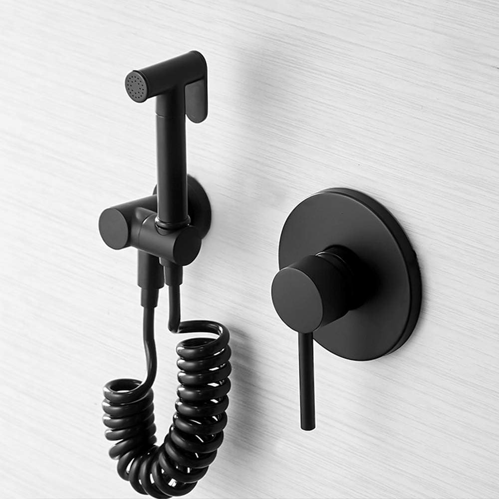 Handheld Bidet Sprayer for Toilet Cloth Diaper Sprayer, Shattaf Sprayer Used for Personal Hygiene and Potty Toilet Spray, Toilet Water Sprayer and Hose Set Holder Easy Install, Black,YY-66A002R