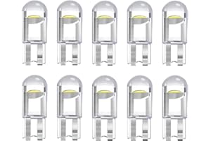 HOCOLO 10x T10 158 LED Bulb W5W 2825 168 192 194 T10 Wedge Light Bulbs 12V Cool White for Car Side Marker Lights Dome Map Doo