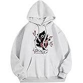 Migxsaf Cat Hoodie for Women Y2k Emo Grunge Goth Hoodies Vintage Graphic Sweatshirts Cute Kawaii Sweatshirt Harajuku Pullover