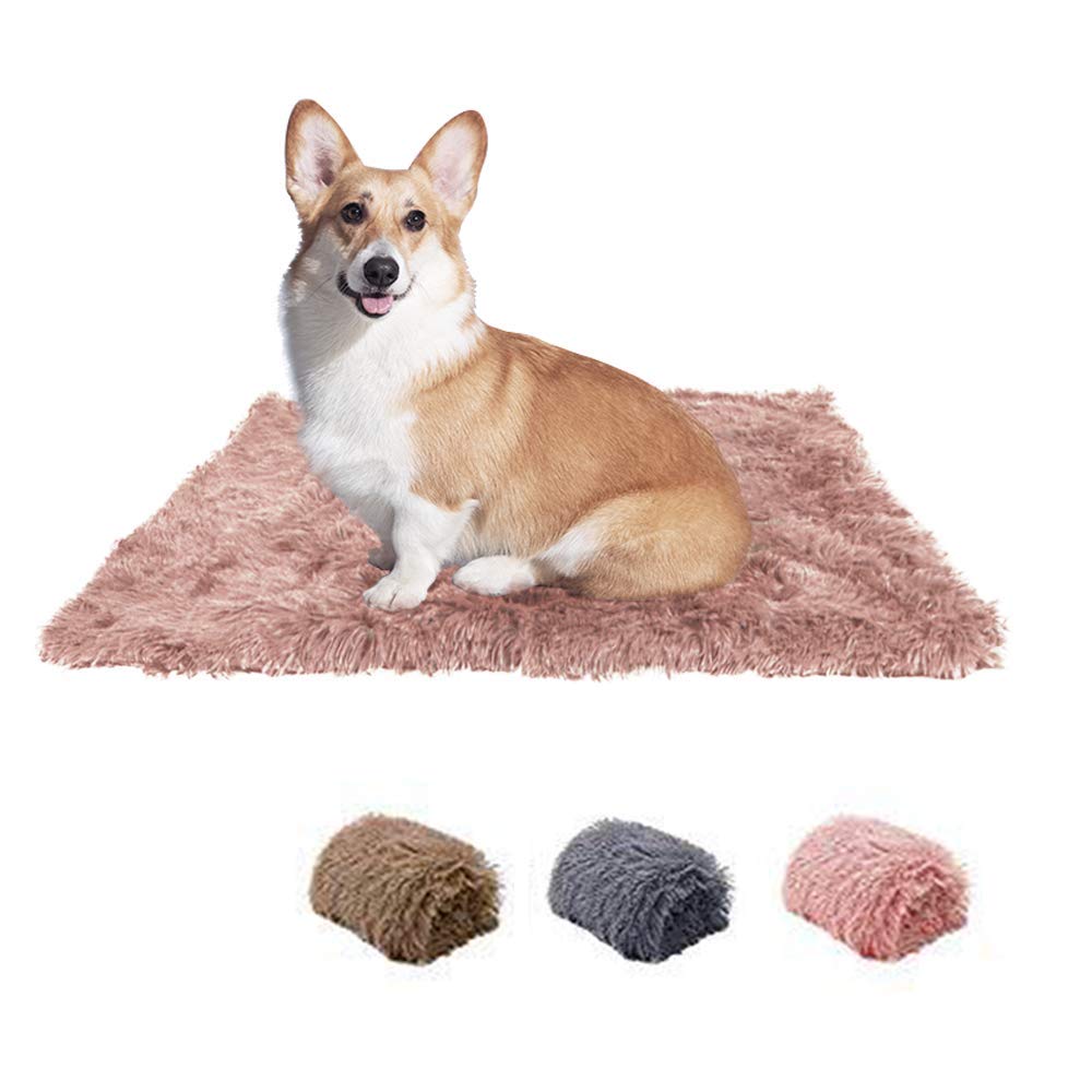 L7HWDP Plush Pet Blanket Puppy Washable Comfort Soft Fluffy Pet Mat for Small Medium Large Dogs and Cats (S:22x14 inch, Pink)