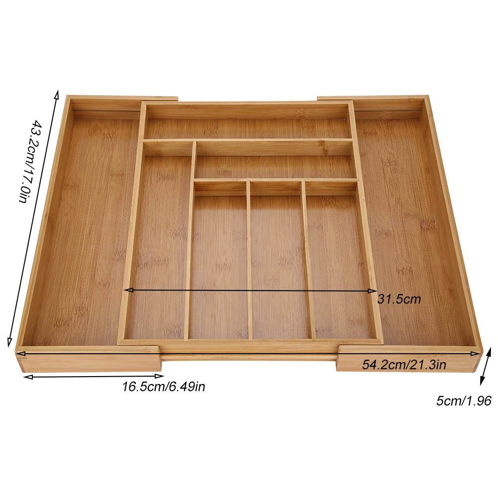 лоток для приборов бамбук. лоток для столовых приборов 7 секций. лоток для приборов бамбук. 4 см.