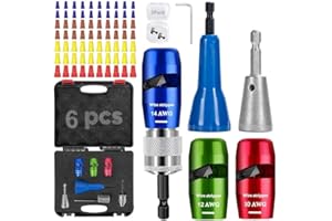 CSYIBEIELEC Wire Stripper for Drill - 2025 Upgraded Electric Wire Stripping and Twisting Tool for AWG 14-12-10, Wire Stripper Tool for Power Drill, Nut Twister Stripping and Connector Kit (6PCS)